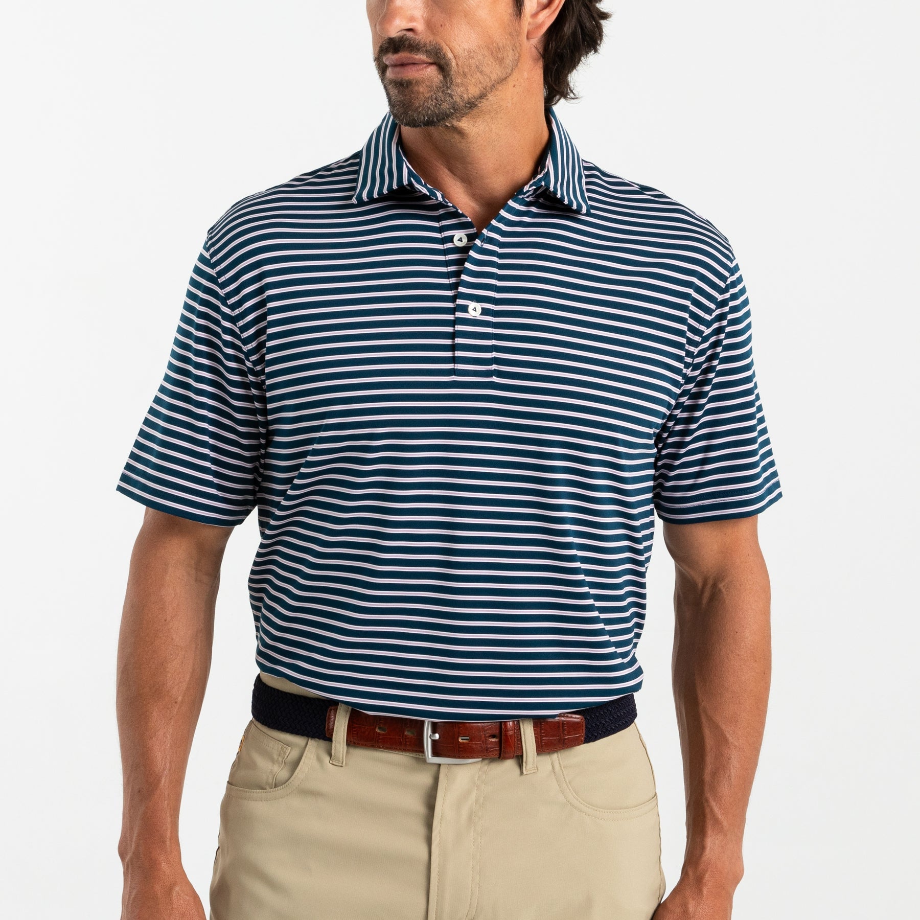 Long Drive Stripe Performance Polo