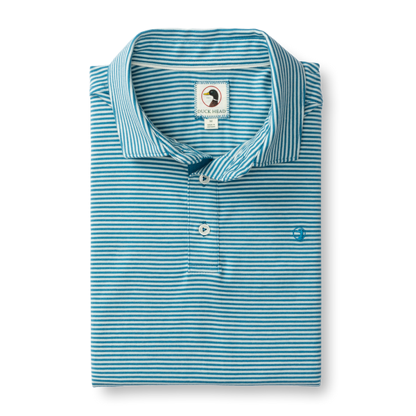 Stripe Hanover Pima Cotton Polo - Pastel Blue