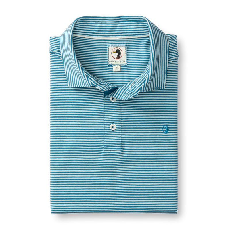 Stripe Hanover Pima Cotton Polo - Pastel Blue