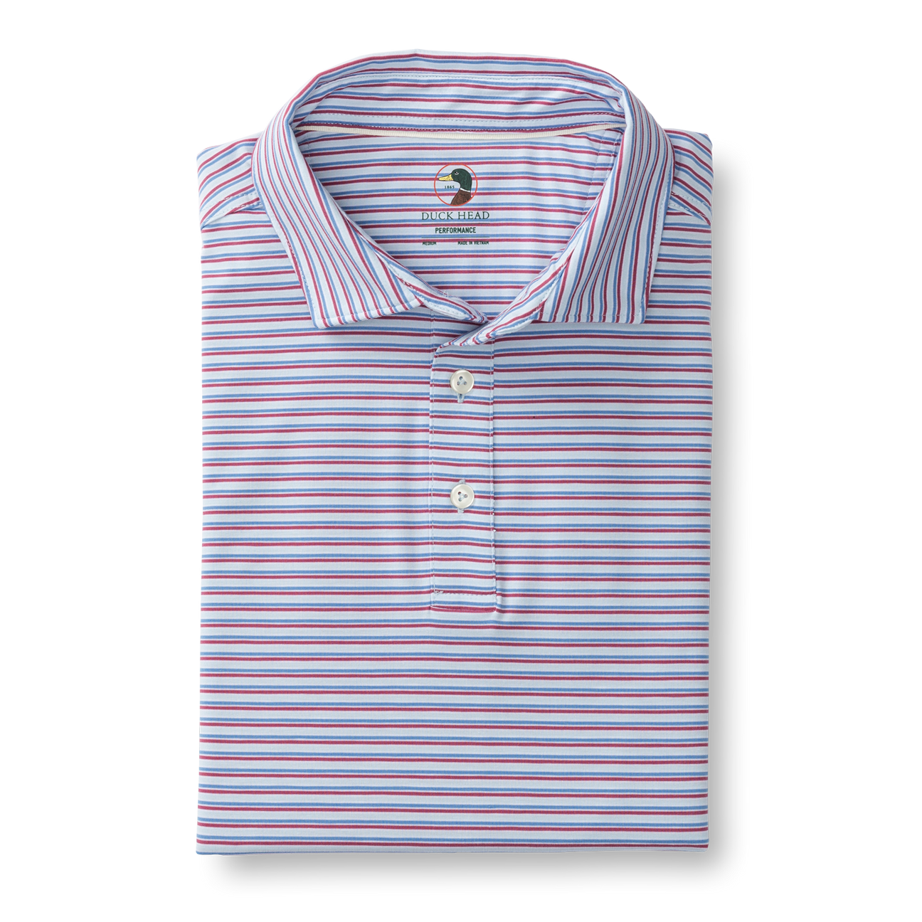 Wharf Stripe Summerford Performance Jersey Polo - Light Blue