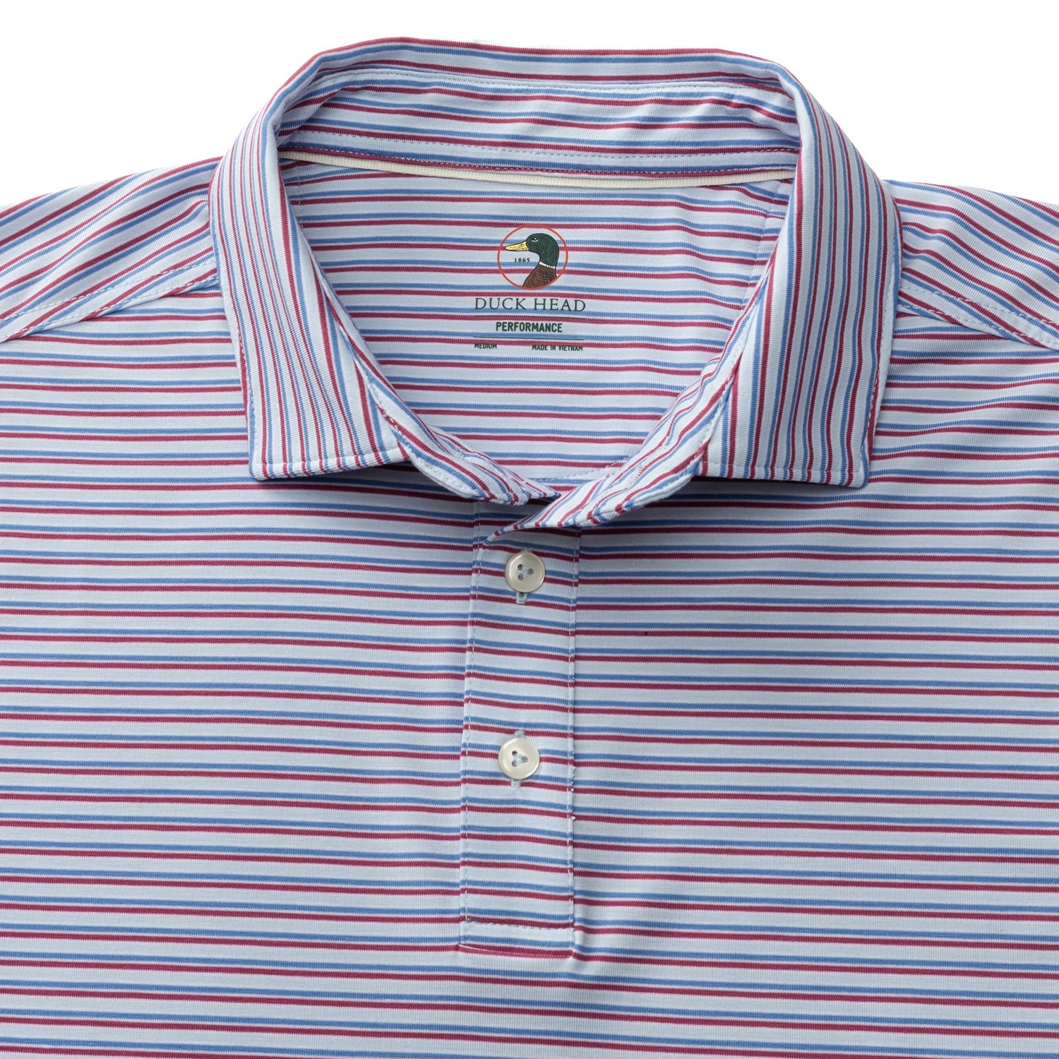 Wharf Stripe Summerford Performance Jersey Polo - Light Blue