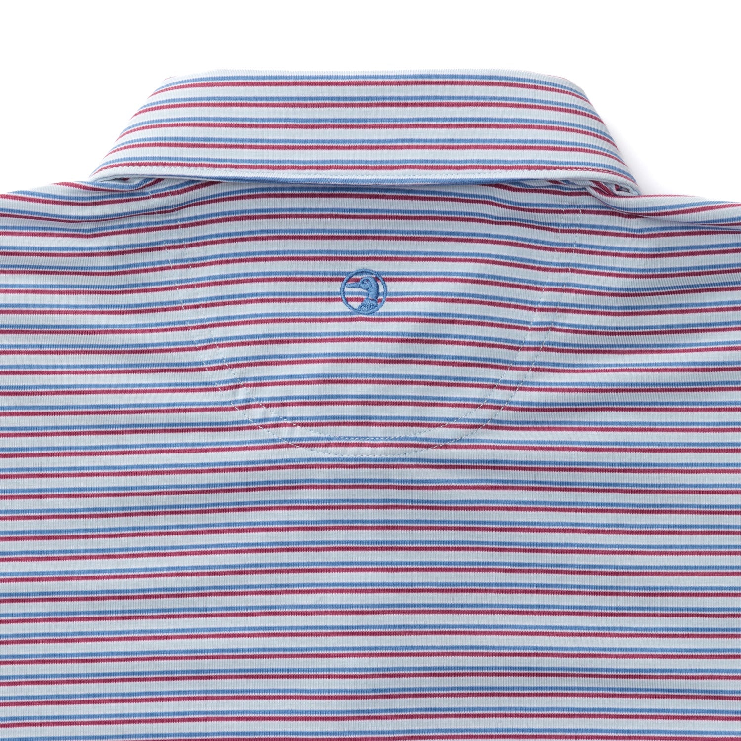 Wharf Stripe Summerford Performance Jersey Polo - Light Blue