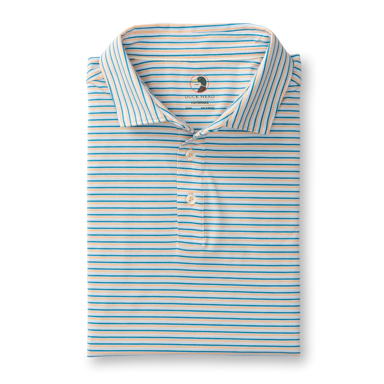Wharf Stripe Summerford Performance Jersey Polo - Faded Peach