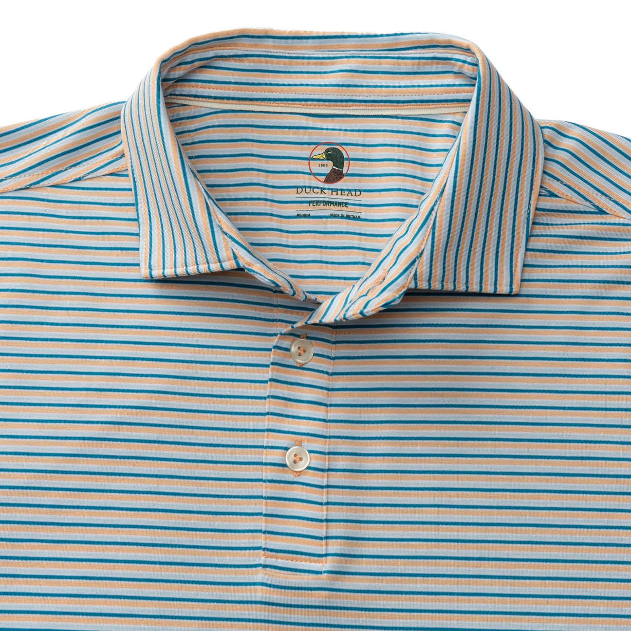 Wharf Stripe Summerford Performance Jersey Polo - Faded Peach