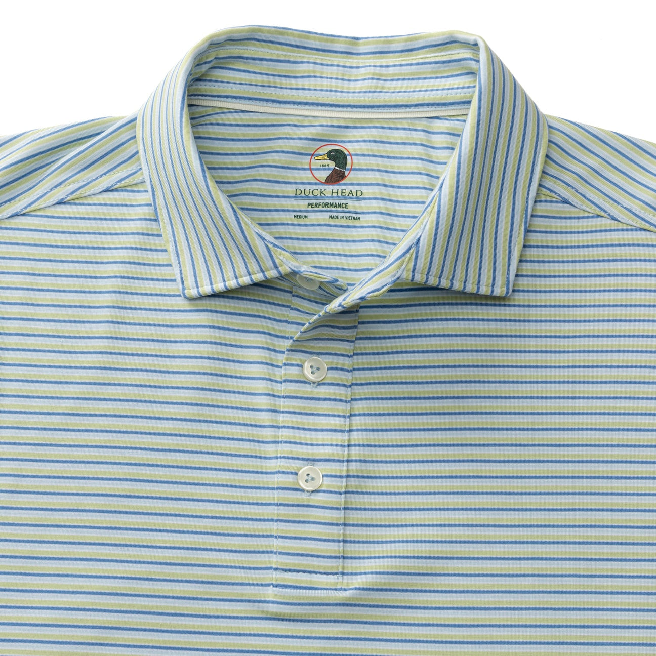 Wharf Stripe Summerford Performance Jersey Polo - Pear Green