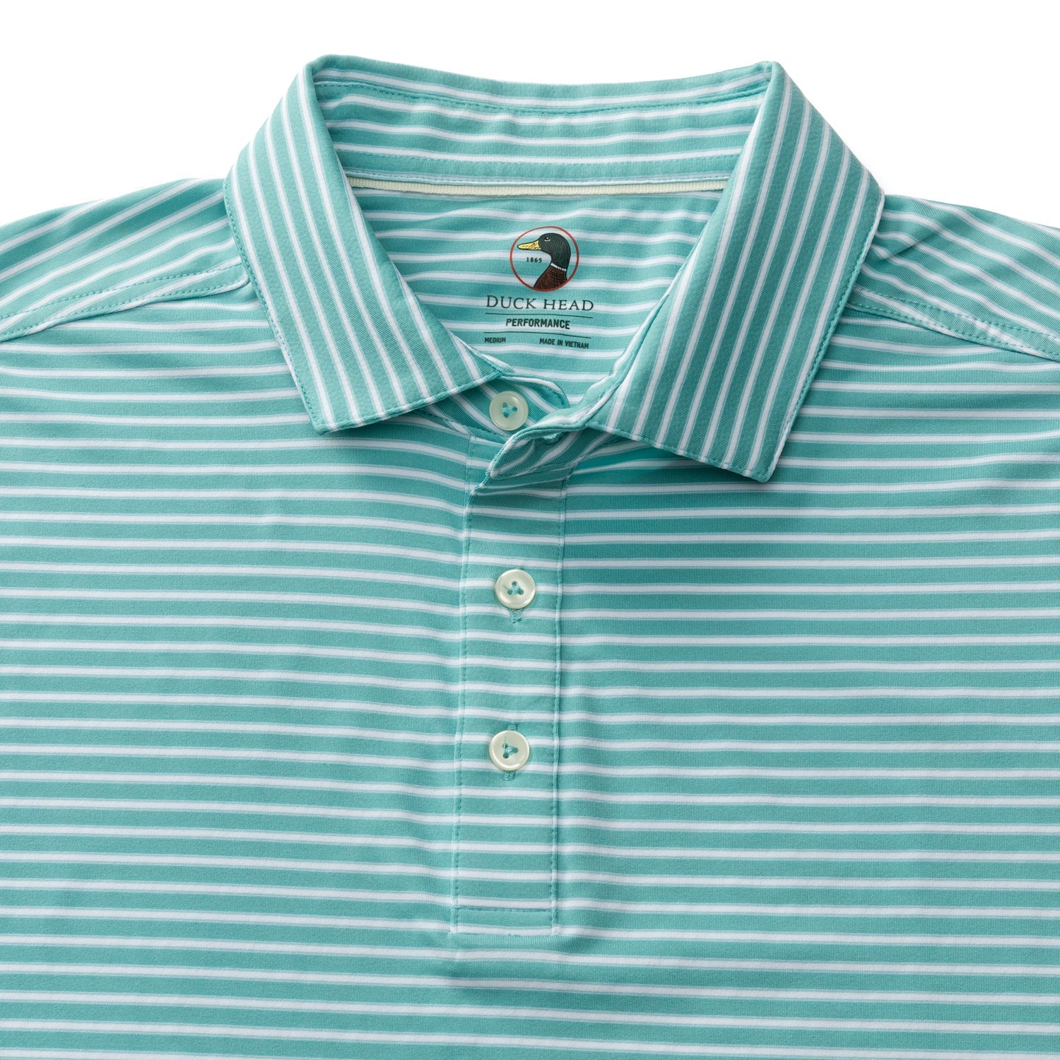 Davis Stripe Long Drive Performance Polo - Marine Blue