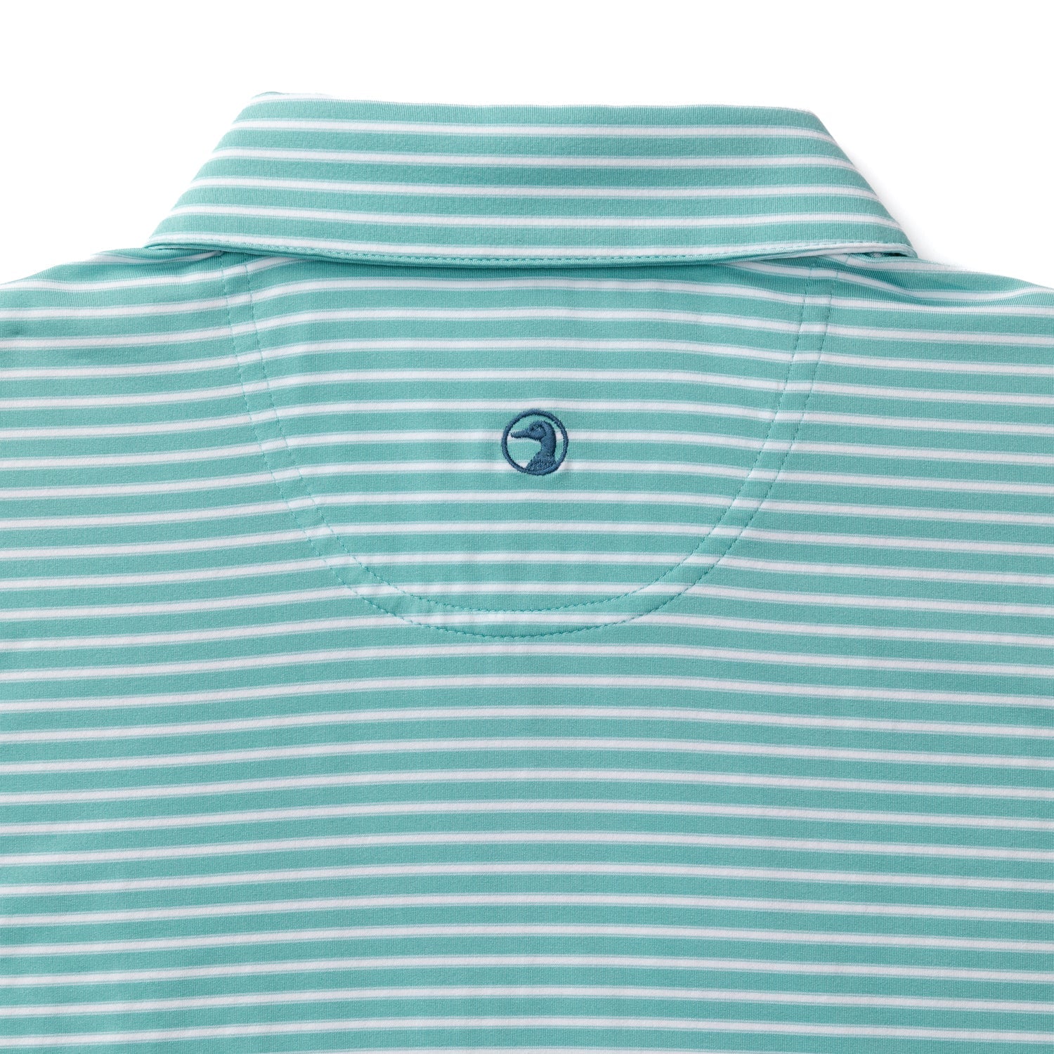 Davis Stripe Long Drive Performance Polo - Marine Blue