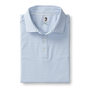Davis Stripe Long Drive Performance Polo - Light Blue