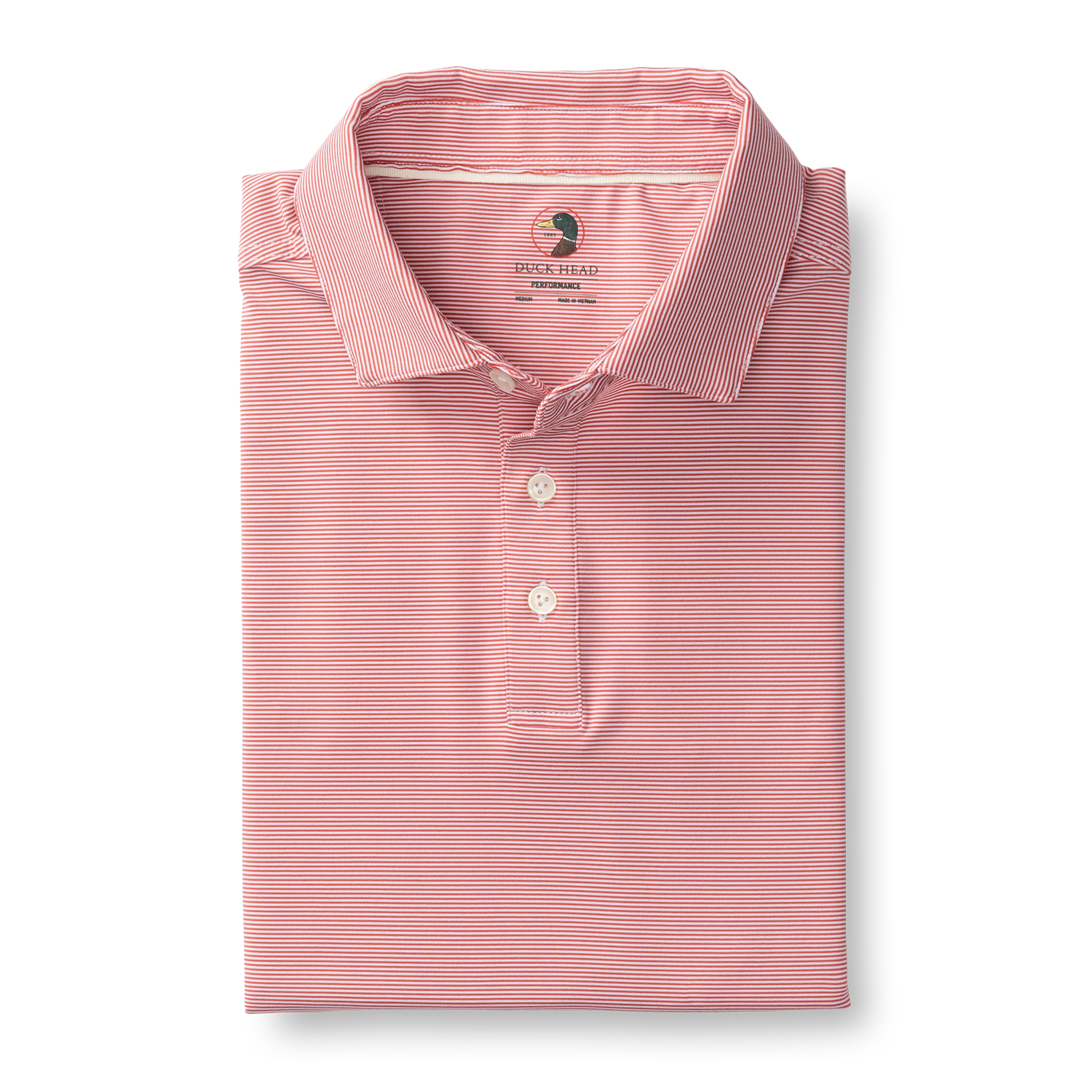 Blane Stripe Long Drive Performance Polo - Sunwashed Red