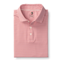 Blane Stripe Long Drive Performance Polo - Sunwashed Red