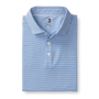 Blane Stripe Long Drive Performance Polo - Lake Blue