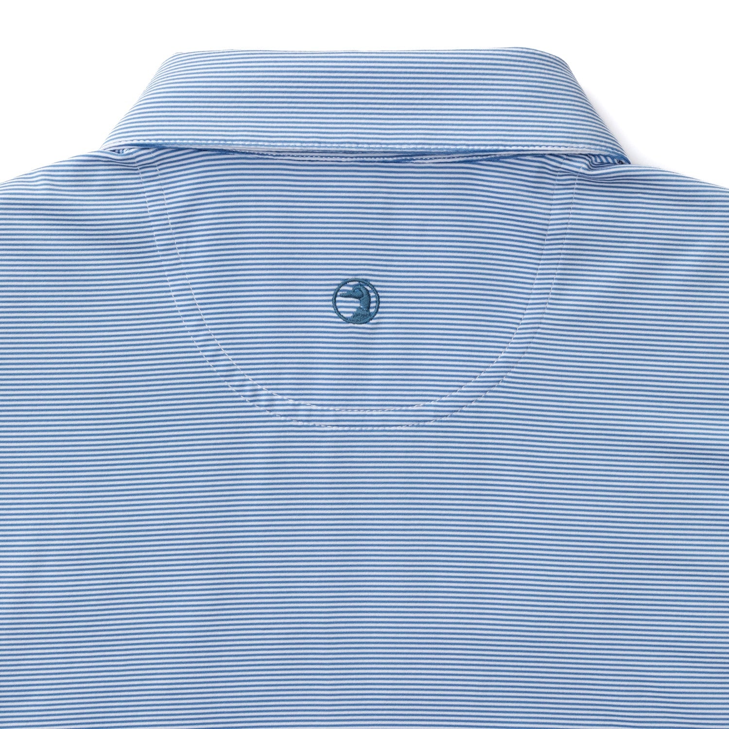 Blane Stripe Long Drive Performance Polo - Lake Blue