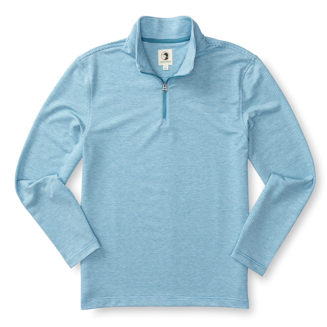 Wakeman Stripe Performance 1/4 Zip Pullover - Sail Blue Heather