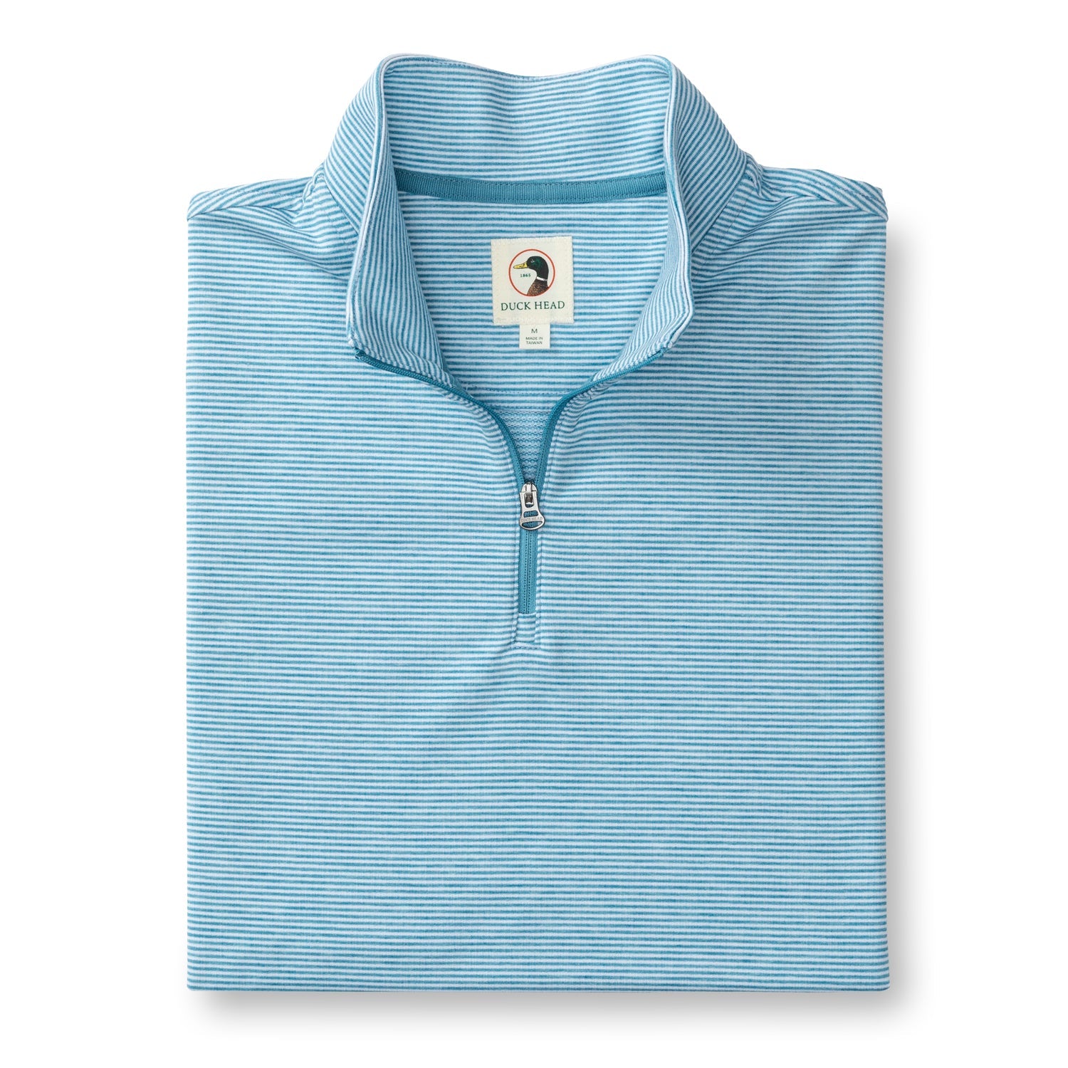 Wakeman Stripe Performance 1/4 Zip Pullover - Sail Blue Heather