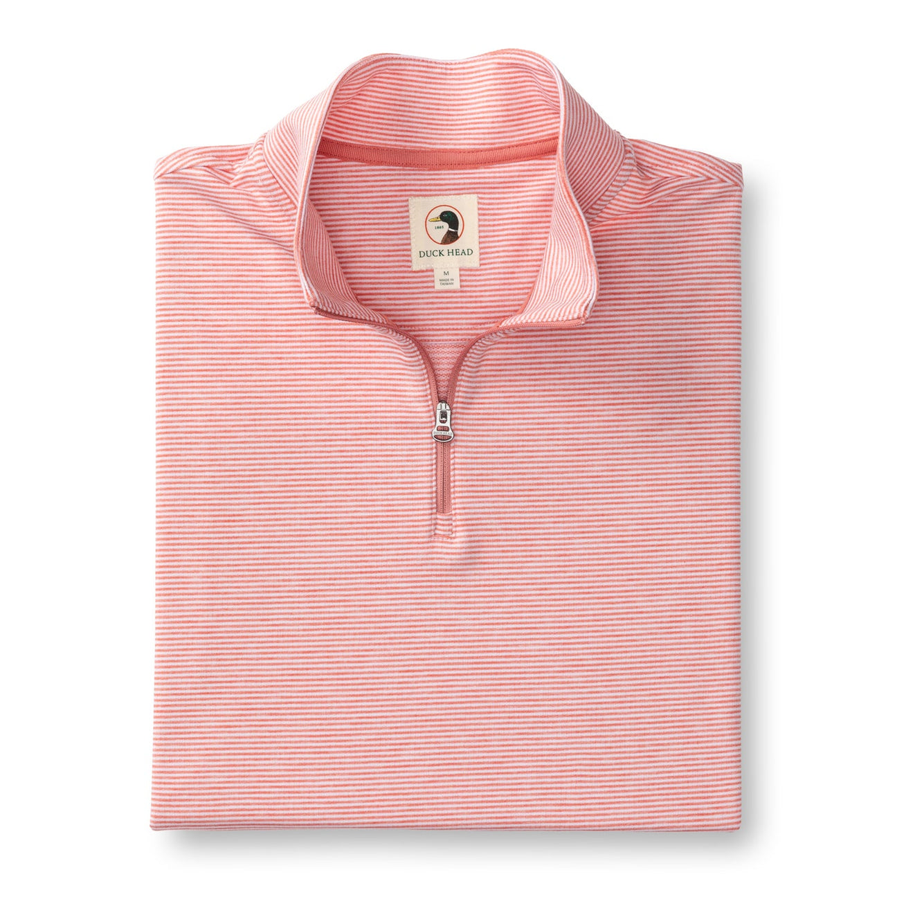 Wakeman Stripe Performance 1/4 Zip Pullover - Sunwashed Red Heather