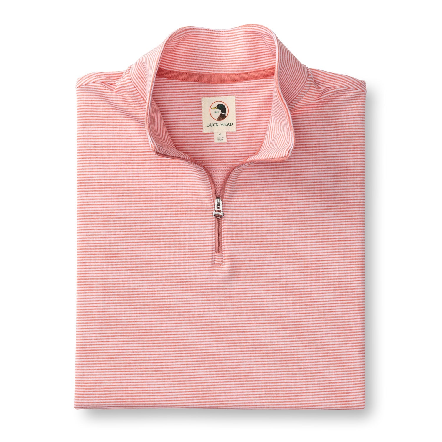 Wakeman Stripe Performance 1/4 Zip Pullover - Sunwashed Red Heather