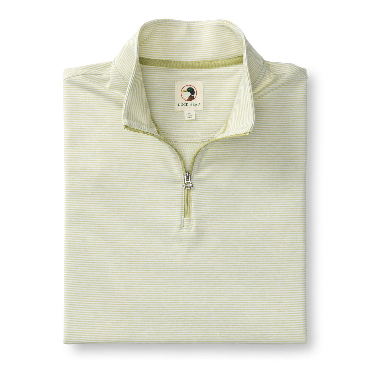 Wakeman Stripe Performance 1/4 Zip Pullover - Pear Green Heather