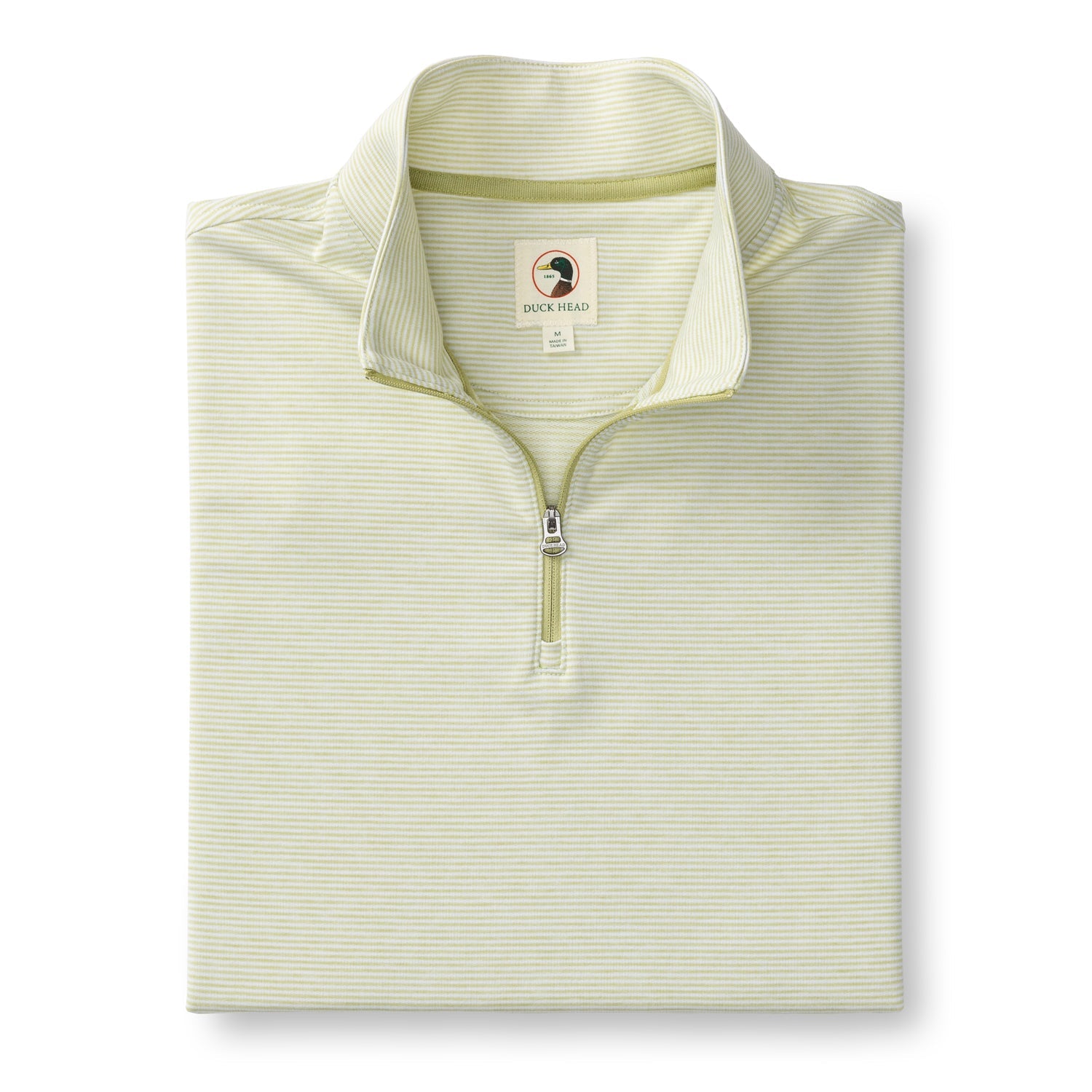 Wakeman Stripe Performance 1/4 Zip Pullover - Pear Green Heather