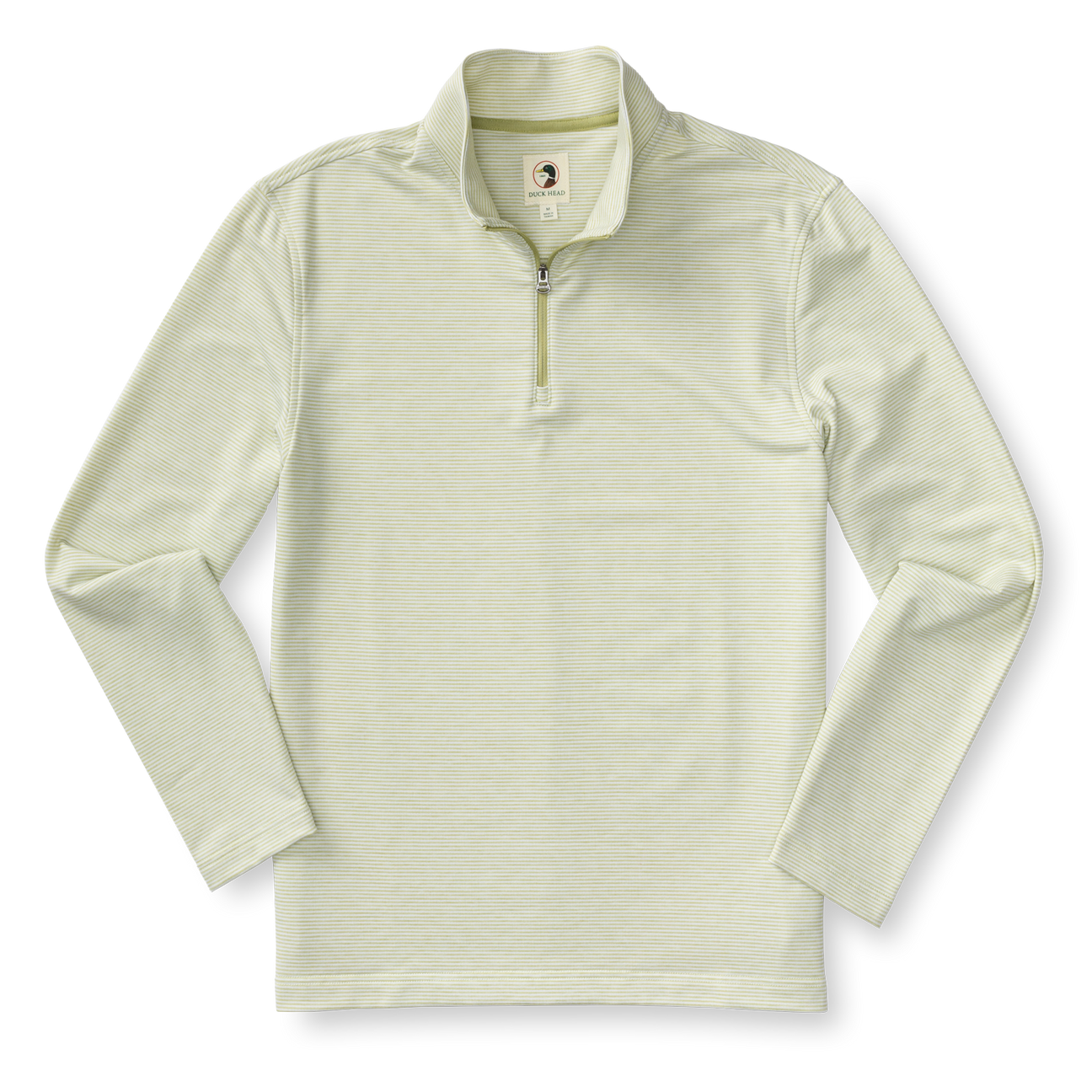 Wakeman Stripe Performance 1/4 Zip Pullover - Pear Green Heather