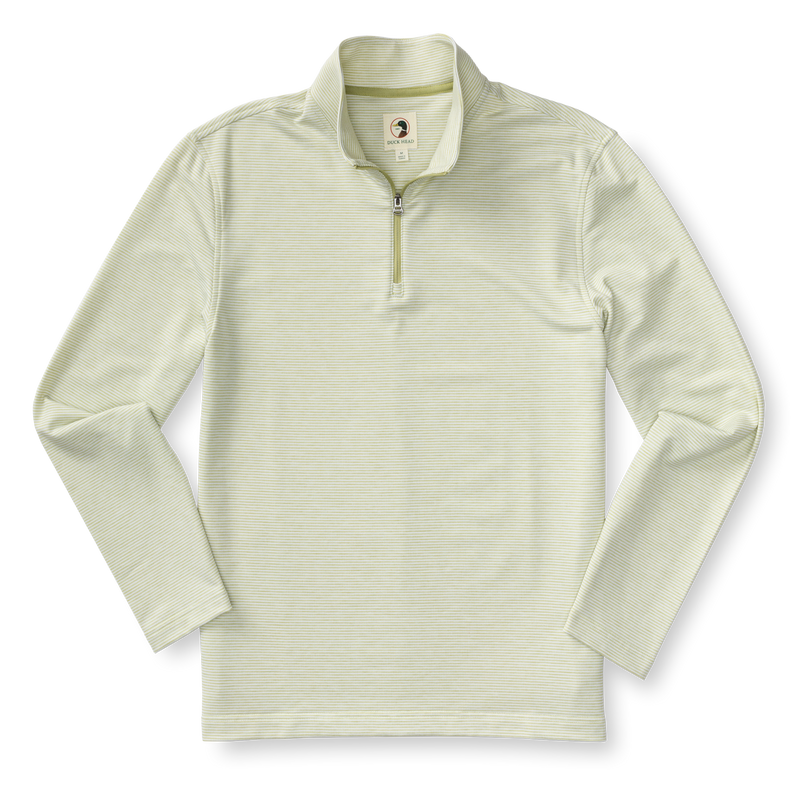 Wakeman Stripe Performance 1/4 Zip Pullover - Pear Green Heather