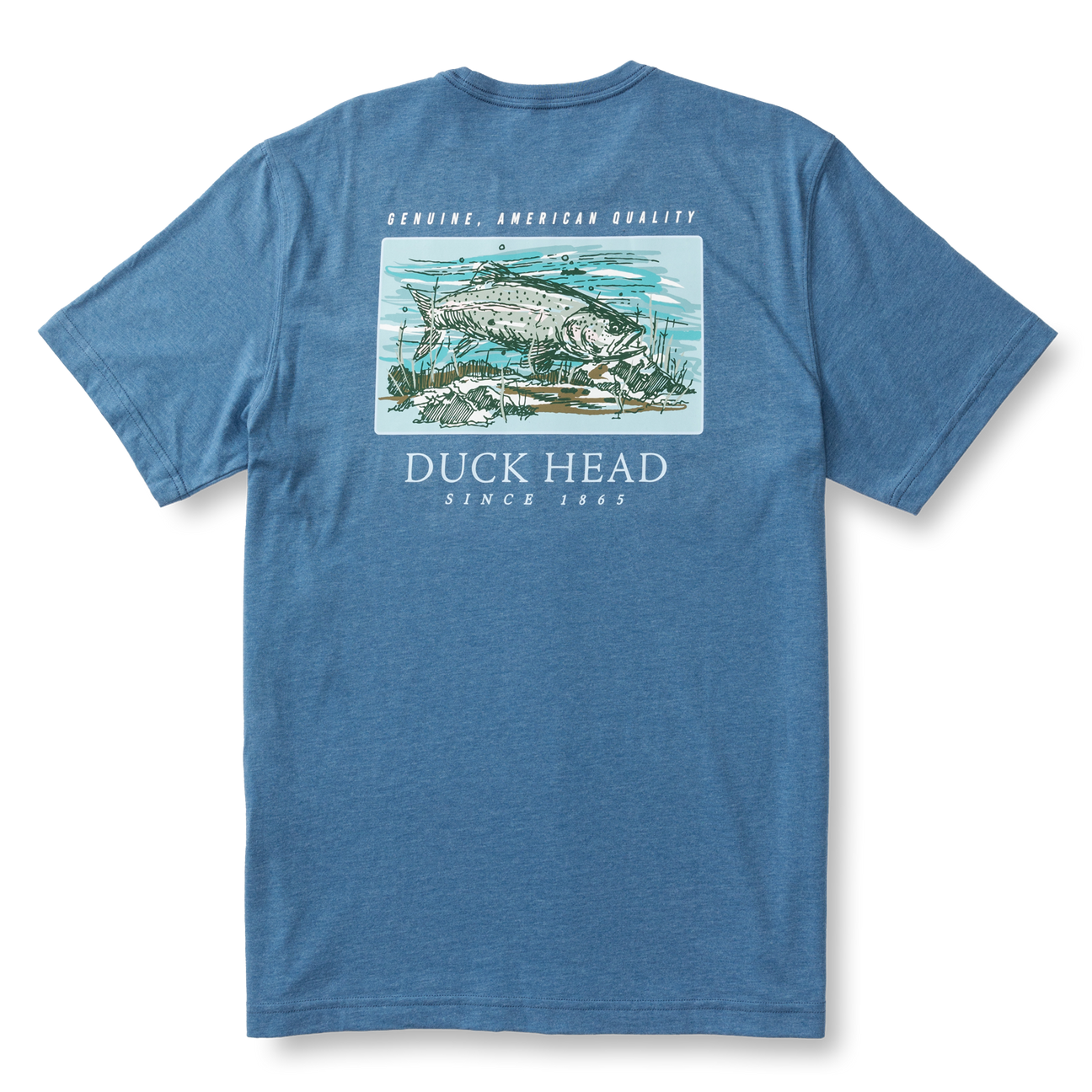 Trout Short Sleeve T-Shirt - Shadow Blue Heather