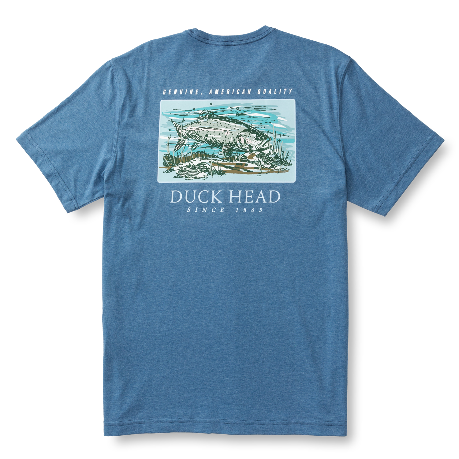 Trout Short Sleeve T-Shirt - Shadow Blue Heather