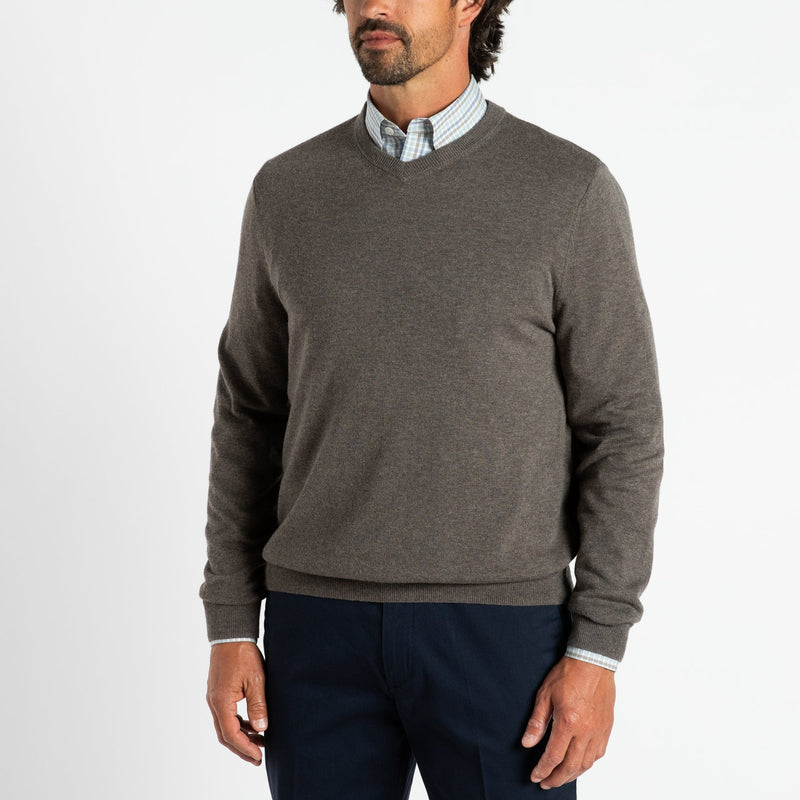 Buckley Merino V-Neck Sweater - Ash Brown