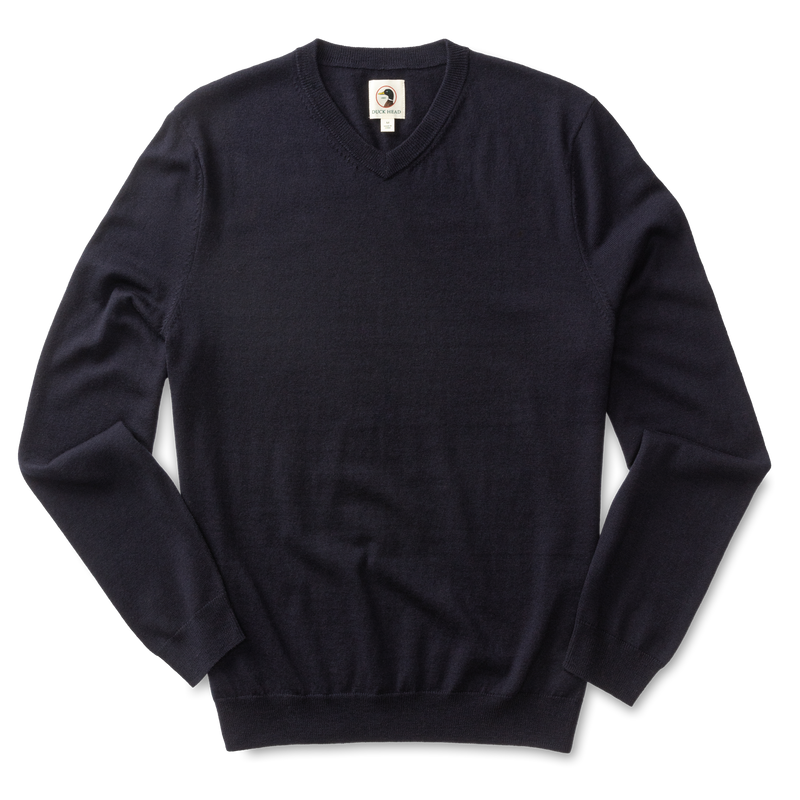 Buckley Merino V-Neck Sweater - Navy