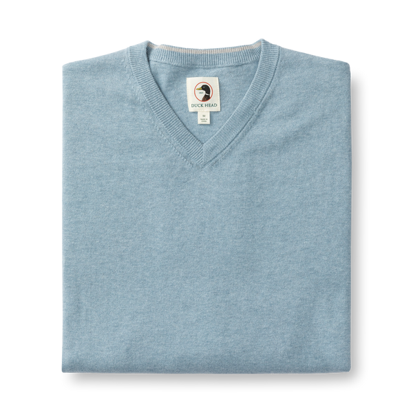 Buckley Jersey V-Neck Sweater - River Blue