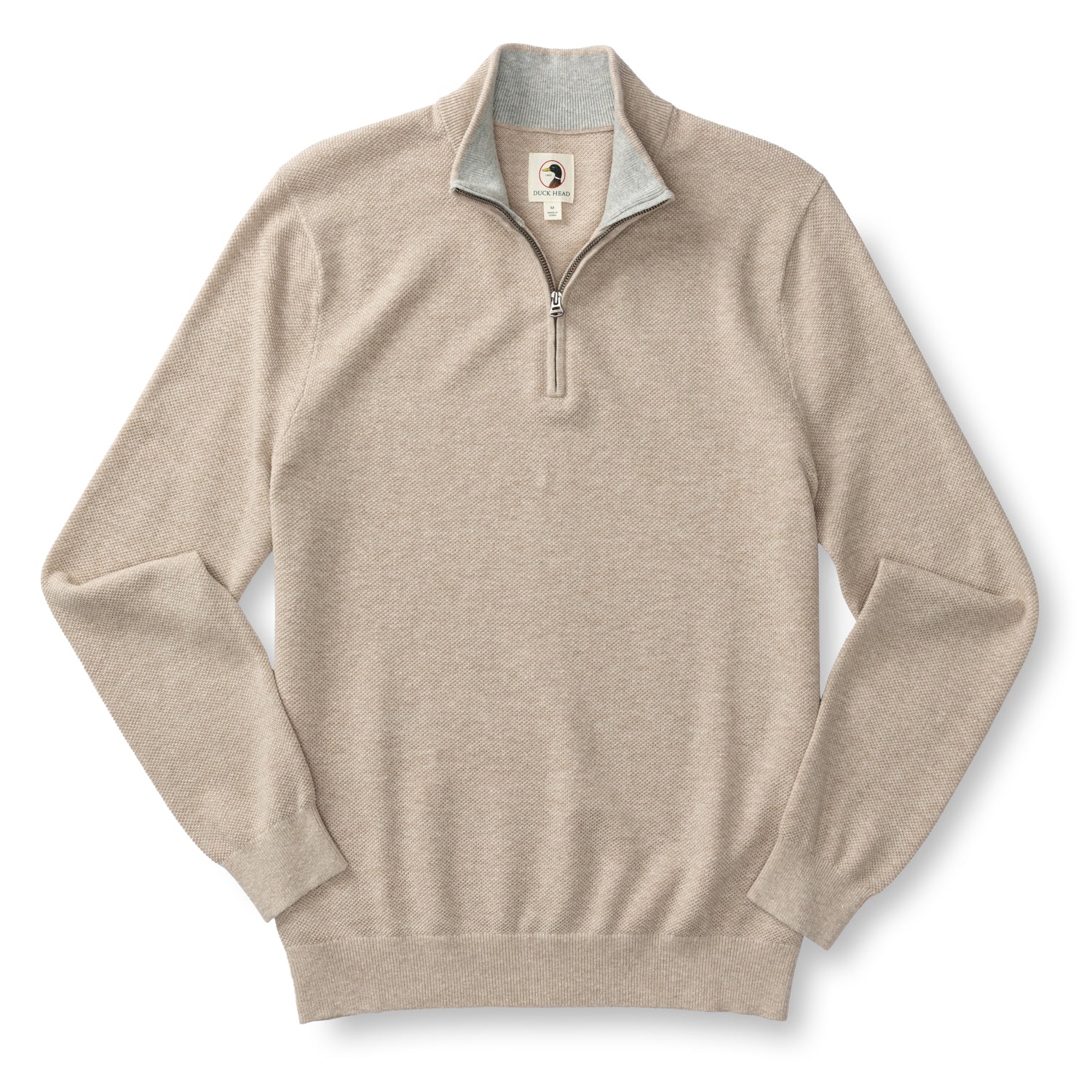 Colton Pique 1/4 Zip Sweater - Tan