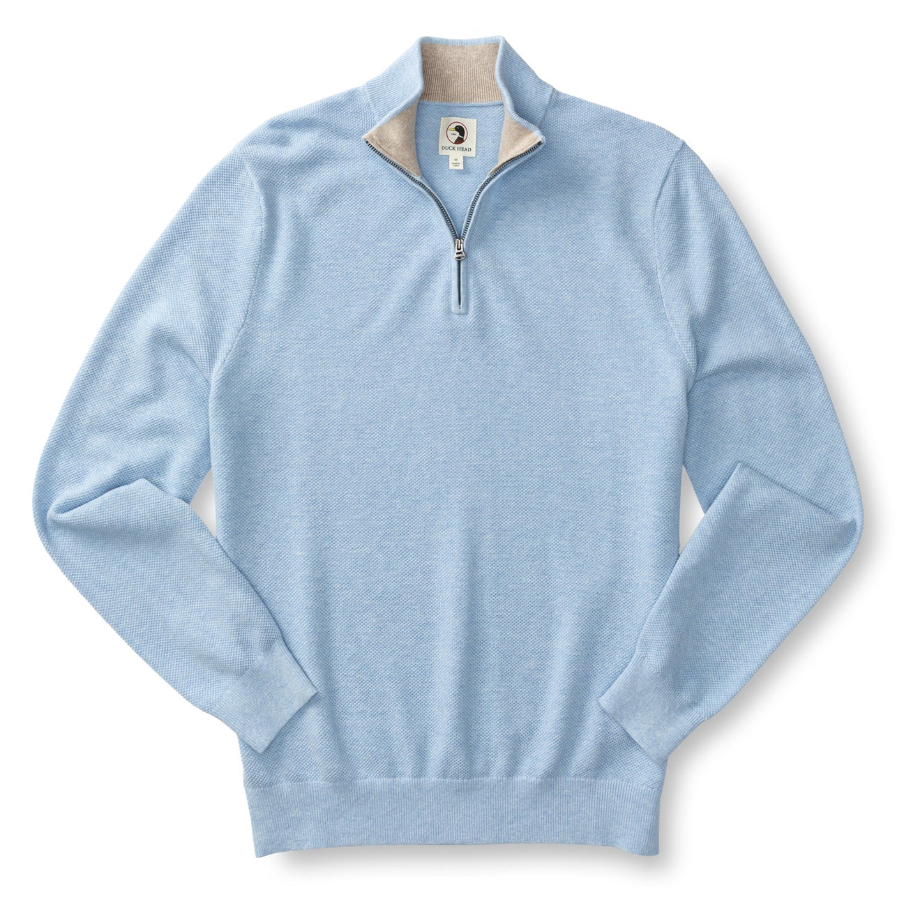 Colton Pique 1/4 Zip Sweater - Light Blue