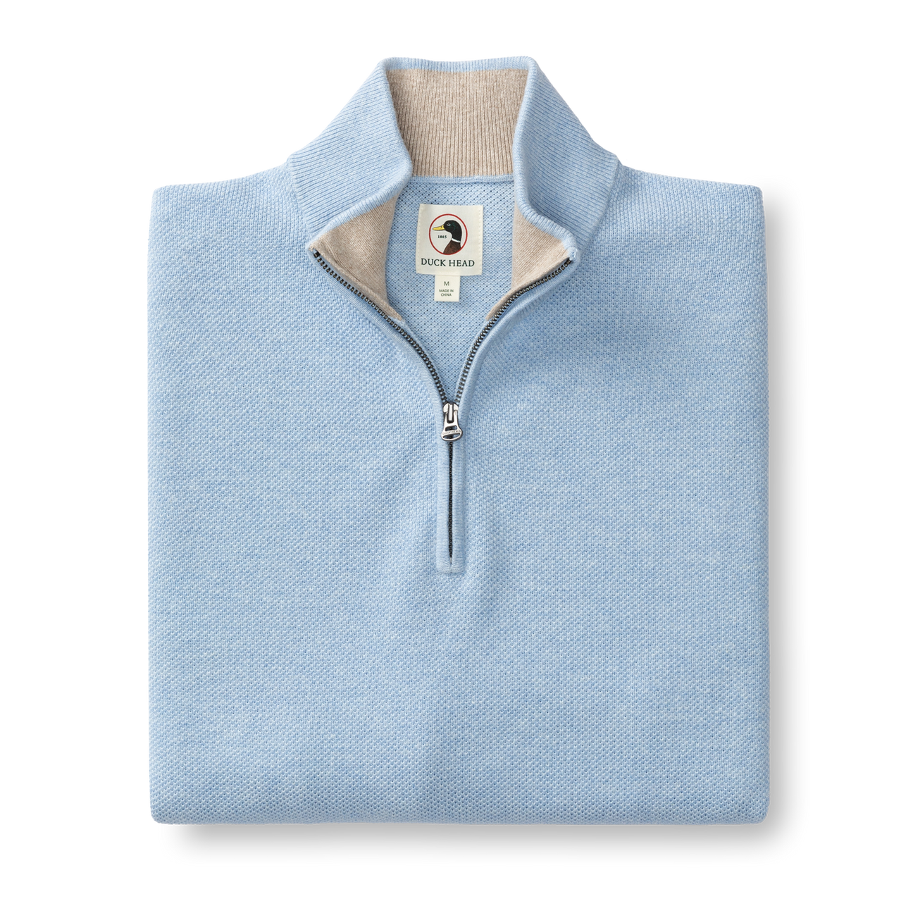 Colton Pique 1/4 Zip Sweater - Light Blue