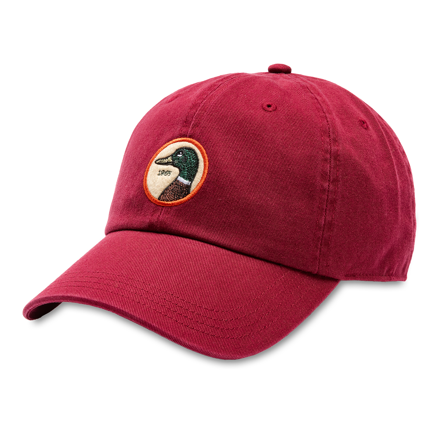 Circle Patch Twill Hat - Deep Red