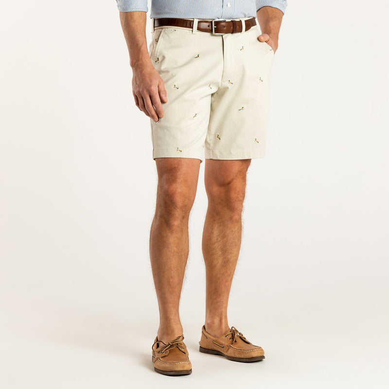 9" Gold School Chino Short - Emb Stone