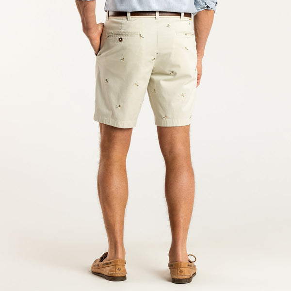 9" Gold School Chino Short - Emb Stone