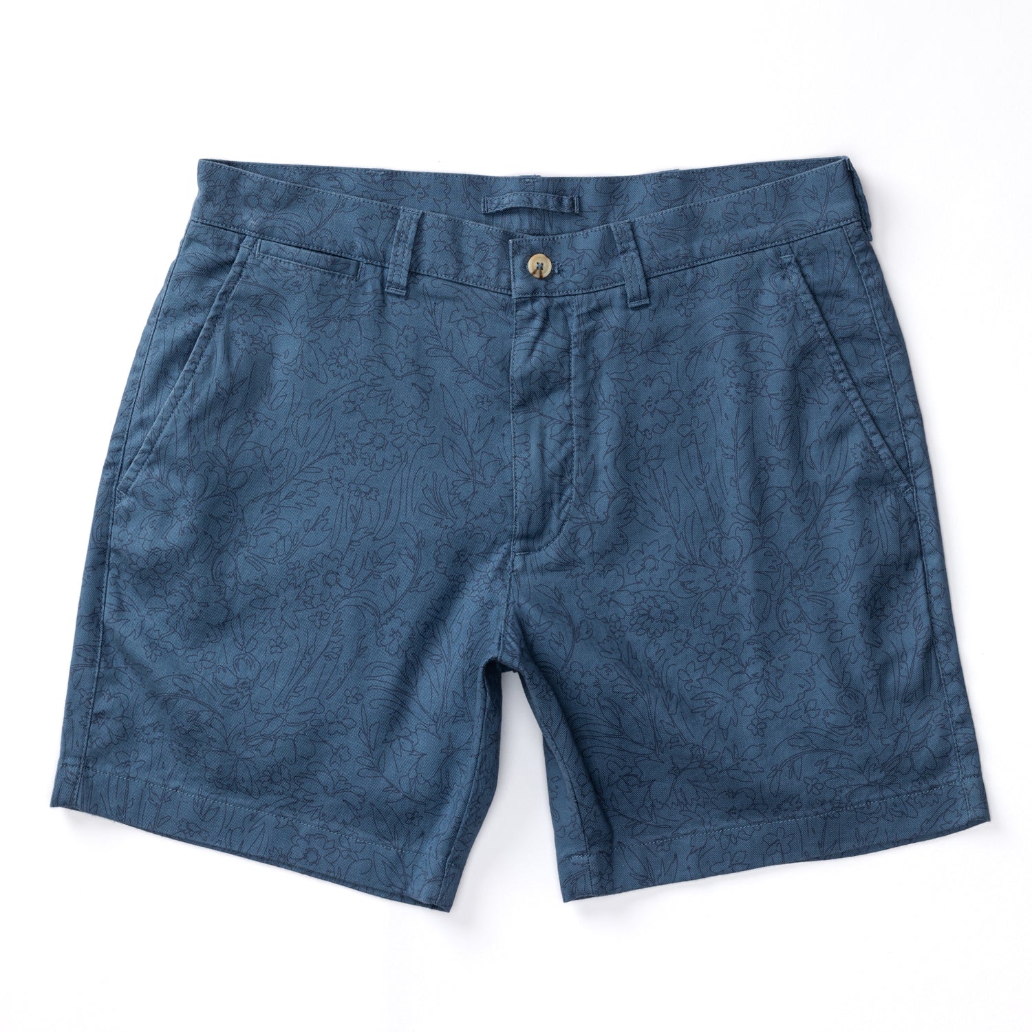7" Linen Gold School Chino Short - Shadow Blue