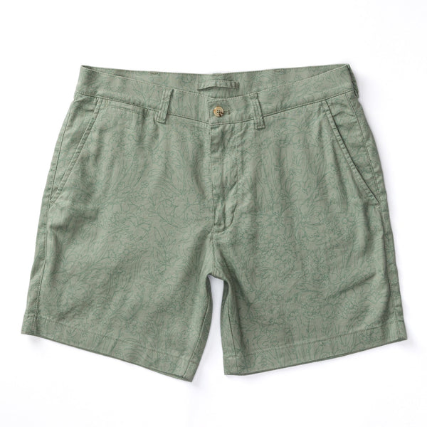 7" Linen Gold School Chino Short - Shadow Green