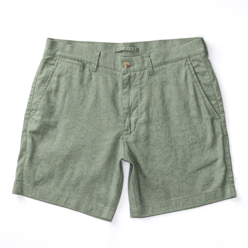 7" Linen Gold School Chino Short - Shadow Green