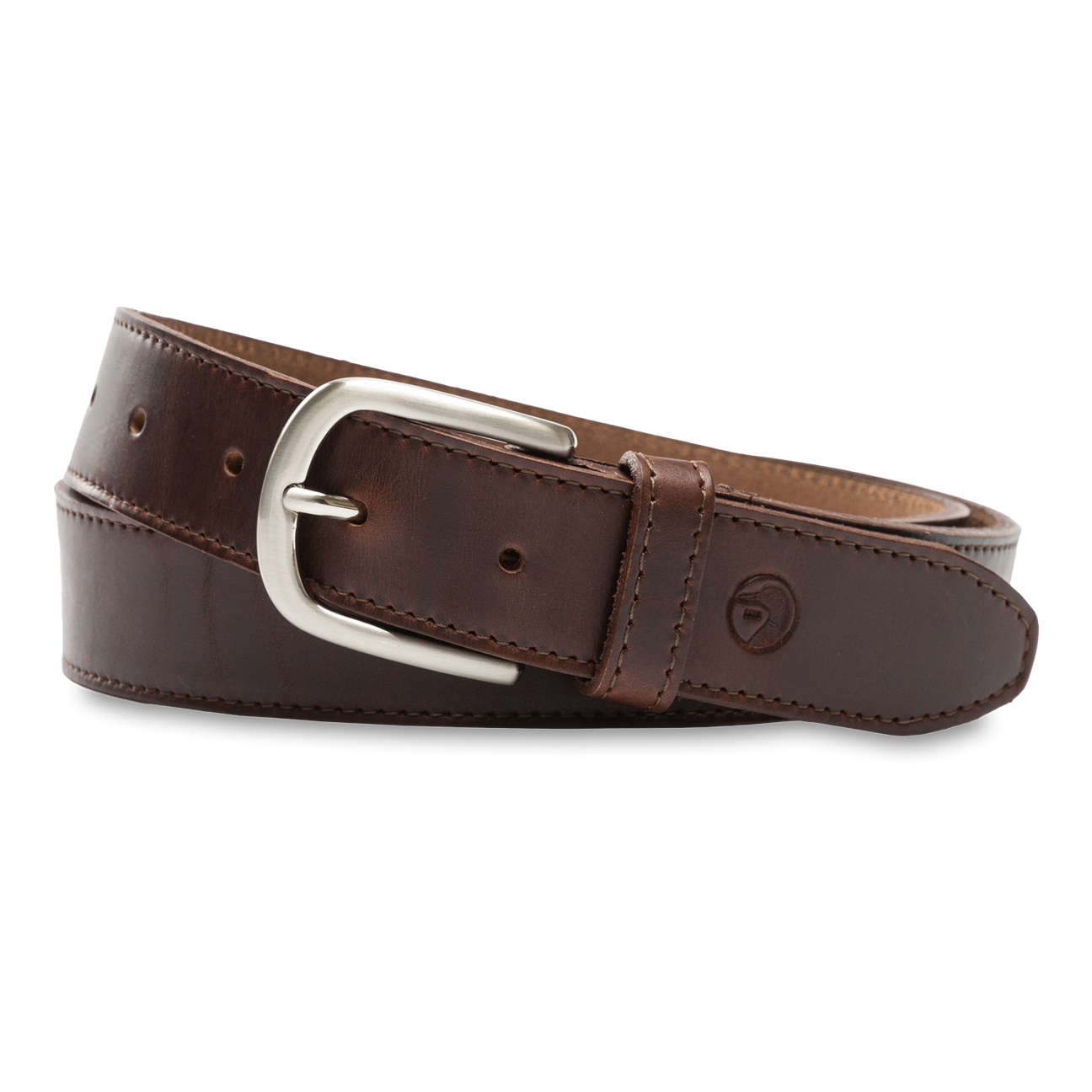 Leather Belt - Dark Brown with Nickel