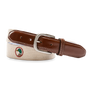 Embroidered Logo Web Belt - Stone