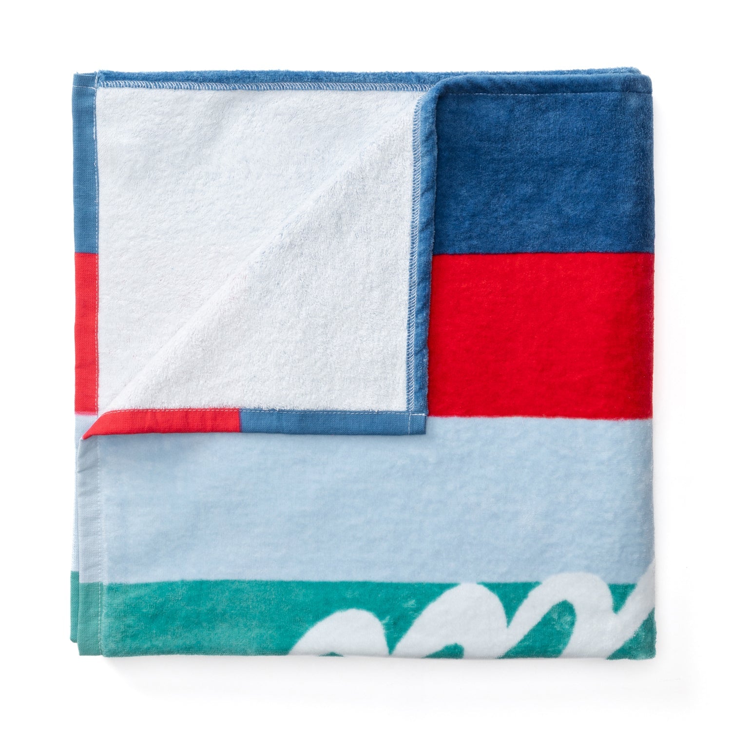 Script Beach Towel - Light Blue