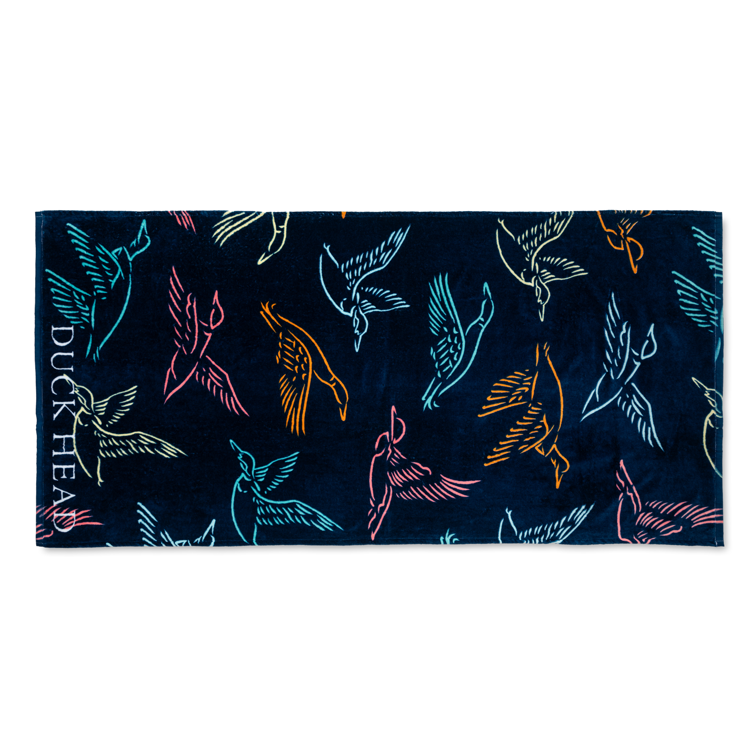 Flying Mallard Beach Towel - Dark Indigo