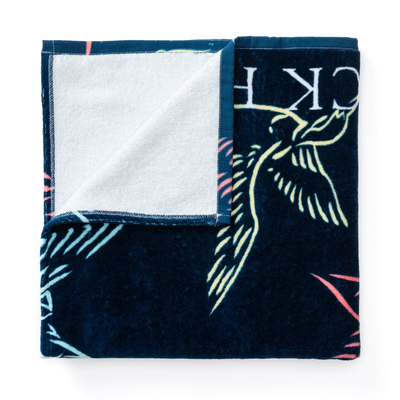 Flying Mallard Beach Towel - Dark Indigo