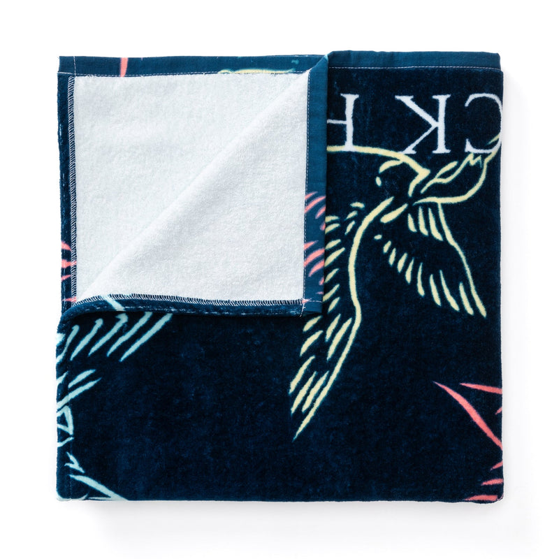 Flying Mallard Beach Towel - Dark Indigo