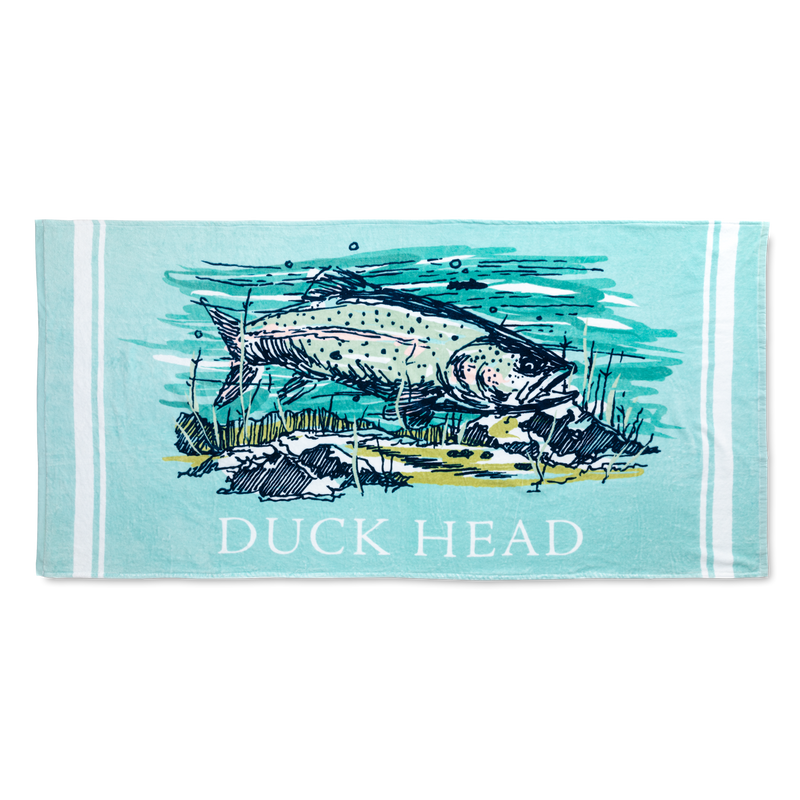 Trout Beach Towel - Pastel Blue