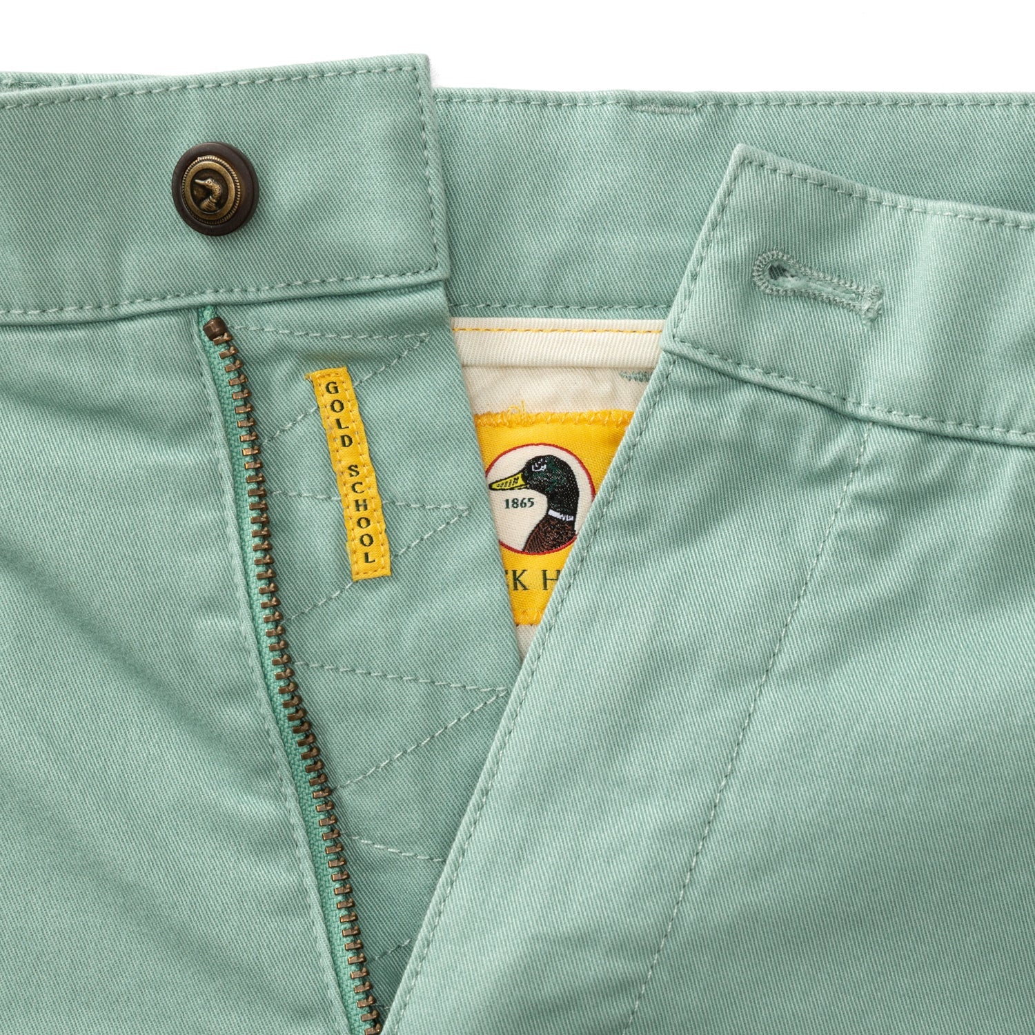 Classic Fit Gold School Chino - Seaboard Green