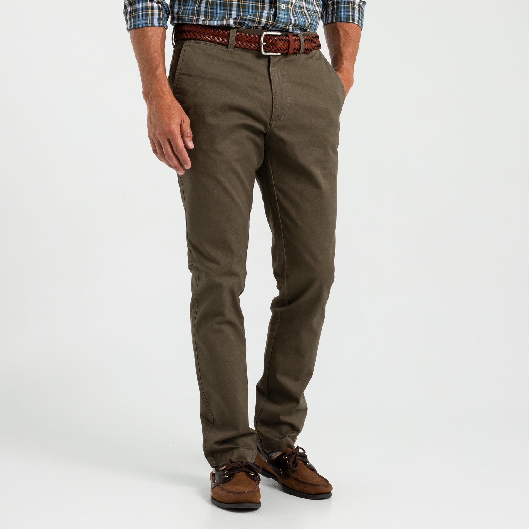 Slim Fit Gold School Chino - Dark Olive