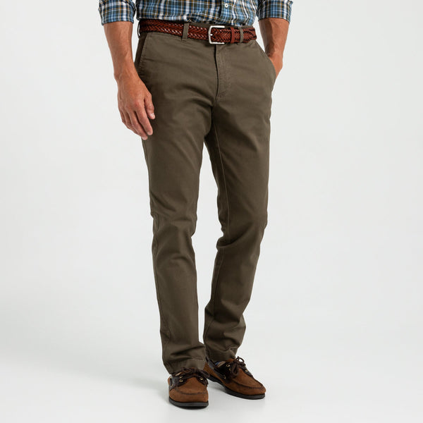 Slim Fit Gold School Chino - Dark Olive
