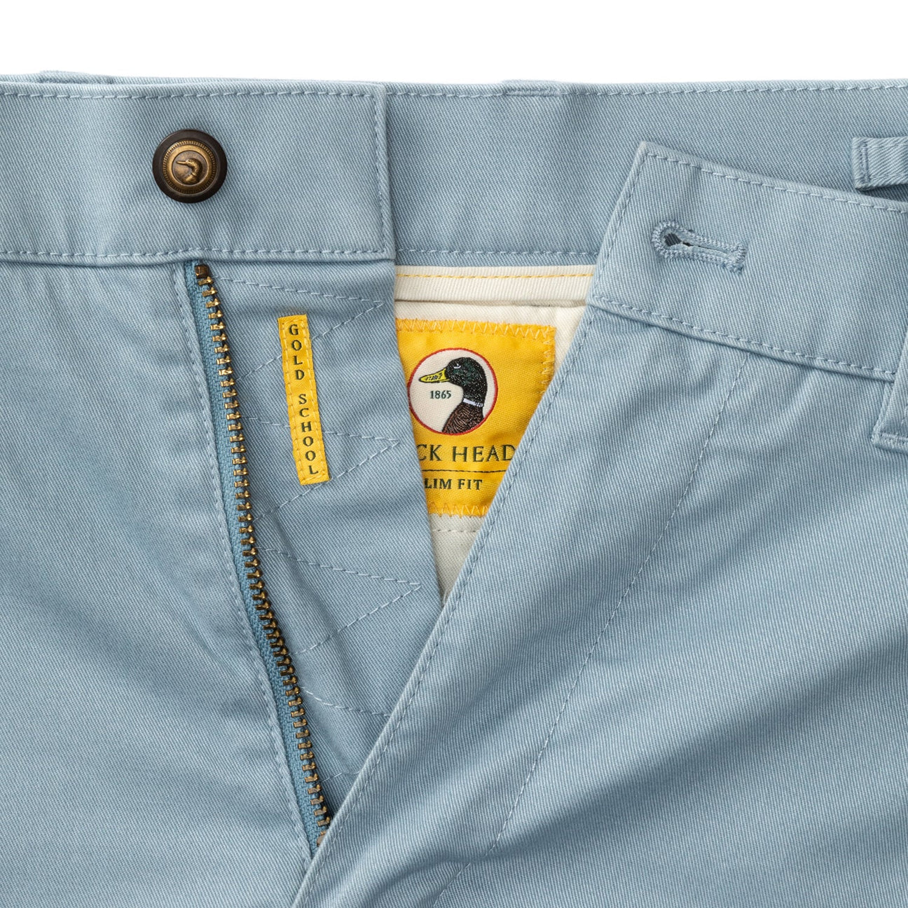 Slim Fit Gold School Chino - River Blue