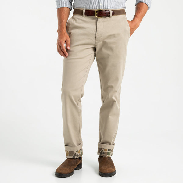 Classic Fit Brushed Back Gold School Chino - Khaki
